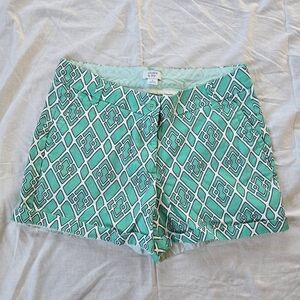 Crown + Ivy green and white geometric print Caroline shorts 6